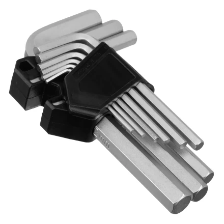 Набор ключей имбусовых, HEX, 2-12 мм, CrV, 9 шт. Сибртех 123677 купить в Кургане