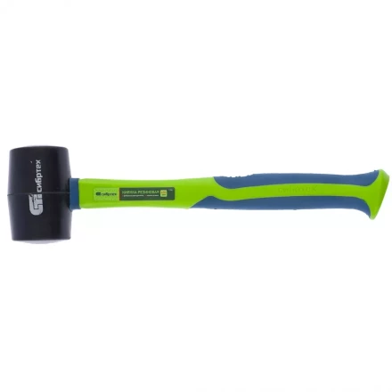 Киянка резиновая 450г черная резина с фибергласовой рукояткой СИБРТЕХ артикул 11164 купить в Кургане