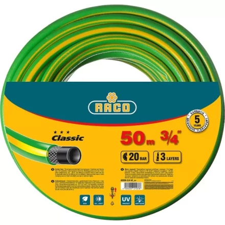 Шланг RACO CLASSIC поливочный, 20атм., армированный, 3-х слойный, 3/4&quot;х50м 40306-3/4-50_z01 купить в Кургане