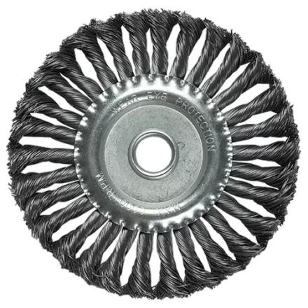 Щетка для УШМ 175 мм, посадка 22,2 мм, плоская, крученая металлическая проволока  MATRIX 74636 купить в Кургане