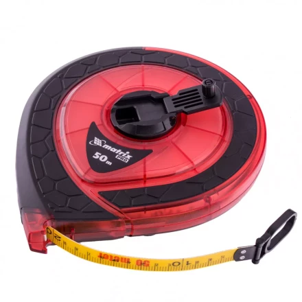 Рулетка геодезическая 50 м х 15 мм закрытый корпус фибергласовая лента двусторонняя шкала Pro Matrix 31272 купить в Кургане