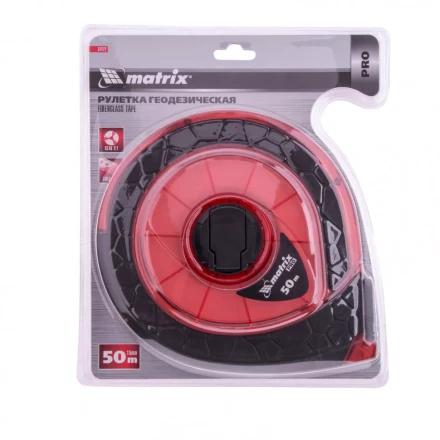 Рулетка геодезическая 50 м х 15 мм закрытый корпус фибергласовая лента двусторонняя шкала Pro Matrix 31272 купить в Кургане