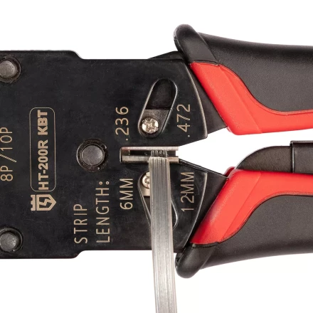 Кримпер многофункциональный КВТ HT-106E с 3 встроенными модулями для обжима RJ-45, RJ-12, RJ-11 (86603) купить в Кургане