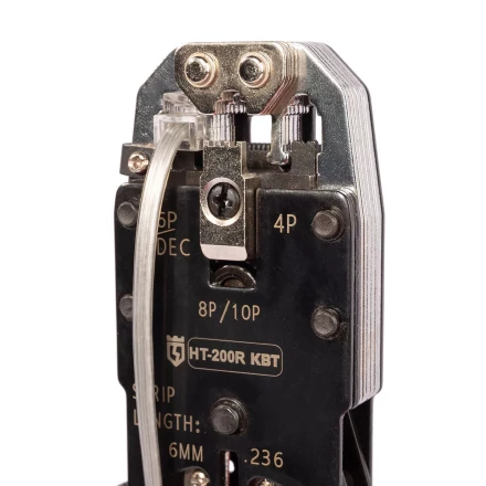 Кримпер многофункциональный КВТ HT-106E с 3 встроенными модулями для обжима RJ-45, RJ-12, RJ-11 (86603) купить в Кургане