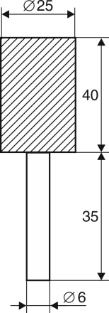 Шарошка абразивная Цилиндр 25х40х6 мм 21654 купить в Кургане