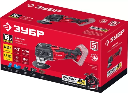 ЗУБР C1-18, 18 В, OQIS, без АКБ, реноватор, набор насадок (МФИ-18 Н) купить в Кургане
