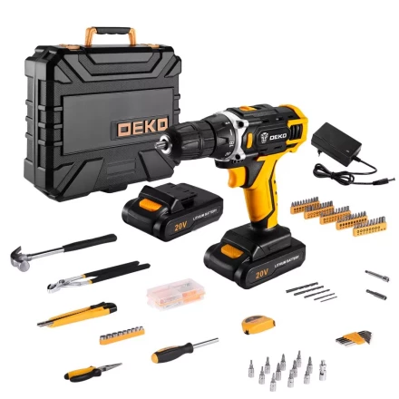 Дрель аккумуляторная DEKO DKCD20FU-Li, 063-4135 + набор 195 аксессуаров купить в Кургане