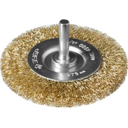 ЗУБР &quot;ПРОФЕССИОНАЛ&quot;. Щетка дисковая для дрели, витая латунированная стальная проволока 0,3мм, 75мм 3520-075_z02 купить в Кургане