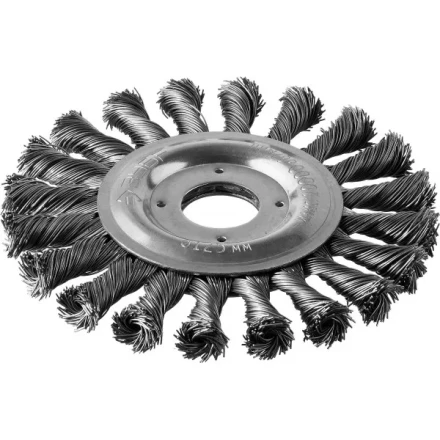 ЗУБР &quot;ПРОФЕССИОНАЛ&quot;. Щетка дисковая для УШМ, плетеные пучки стальной проволоки 0,5мм, 125х22мм 35190-125_z02 купить в Кургане