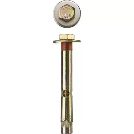 Болт анкерный ЗУБР с пластиковым кольцом, желтопассивированный, 8,0х80мм, ТФ6, 2шт 4-302316-08-080 купить в Кургане