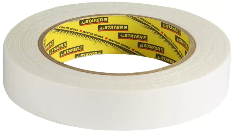 Двухсторонняя клейкая лента на вспененной основе, STAYER Professional 12231-25-05, белая, 25мм х 5м 12231-25-05 купить в Кургане