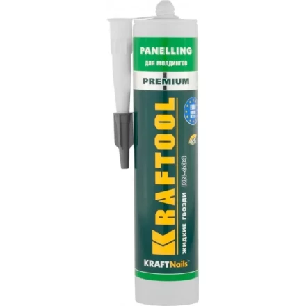 Клей монтажный KRAFTOOL KraftNails Premium KN-604, для молдингов, панелей и керамики, без растворителей, 310мл 41349_z01 купить в Кургане