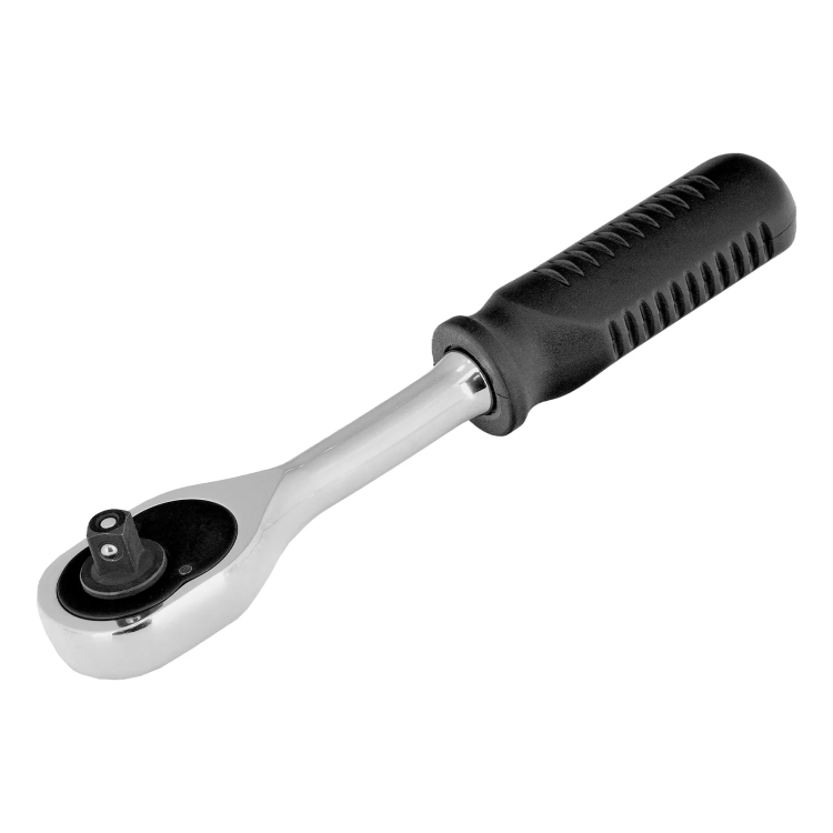 Ключ-трещотка 1/4", 45 зубьев, с быстрым сбросом, CrV, хром// Сибртех 14000 купить в Кургане