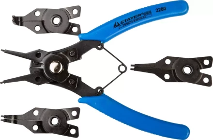 Съемник STAYER &quot;MASTER&quot; стопорных колец, в наборе с 4 насадками 2280 купить в Кургане