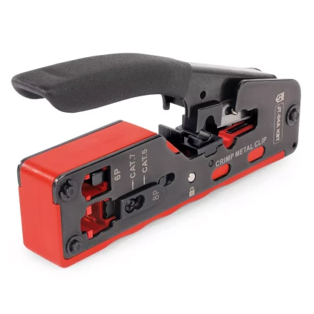 Кримпер многофункциональный КВТ JT-04А с 2 встроенными модулями для обжима RJ-45 (Cat 7), RJ-12, RJ-11 (89439) купить в Кургане