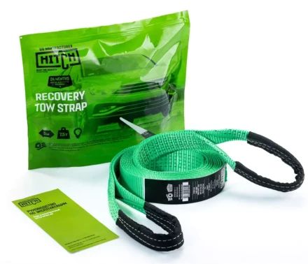 Трос буксировочный HITCH REGULAR масса авто 25т разрывная 75т 50м лента 50мм петля-петля (SZ071506) купить в Кургане