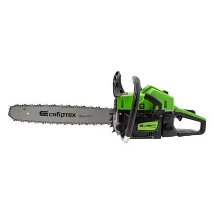 Пила цепная бензиновая БП-5850, 58 см3, шина 50 см, шаг 0.325, паз 1,5 мм, 76 звеньев Сибртех 95210 купить в Кургане