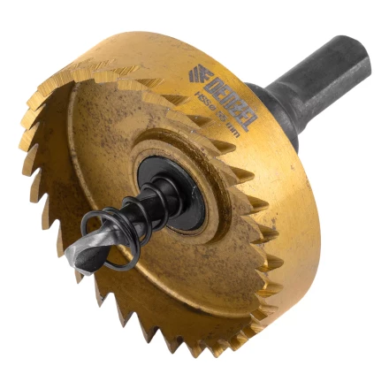 Коронка по металлу HSS, 55 мм, нитридтитановое покрытие Denzel 724118 купить в Кургане