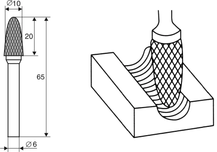 Борфреза Аркоподобная закругленная F 6х10 Энкор 21709 купить в Кургане