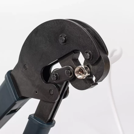 Пресс-клещи КВТ HT-106E для опрессовки F и BNC разъемов на коаксиальный кабель RG-58, RG-6, RG-11, RG-213 (85138) купить в Кургане