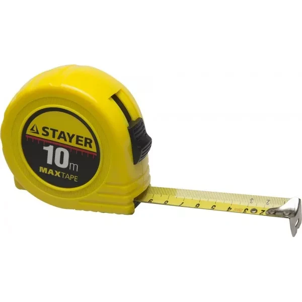 Рулетка STAYER "МASTER" "MaxTape", пластиковый корпус, 10м/25мм 34014-10-25 купить в Кургане