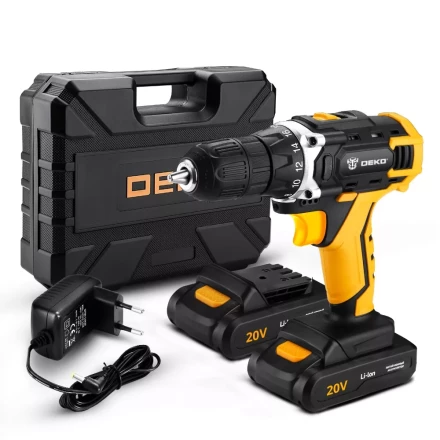 Дрель аккумуляторная DKCD20FU-Li DEKO + набор 63 инструмента, 063-4093 купить в Кургане