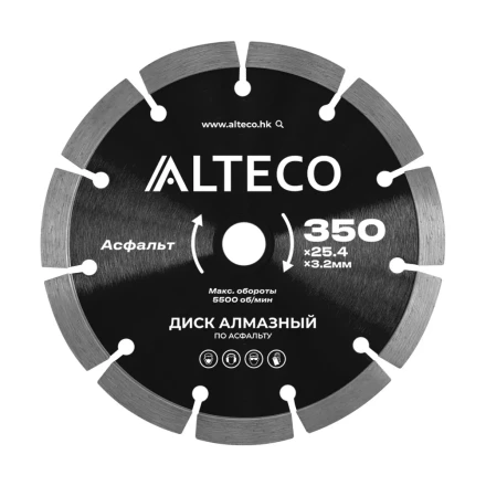 Диск алмазный по асфальту ALTECO 350x25.4x3.2 мм 66485 купить в Кургане