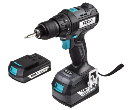 Аккумуляторная дрель TESLA TD18BL KITс кейсом купить в Кургане