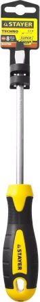 Отвертка STAYER &quot;MASTER&quot; &quot;ТECHNO&quot;, двухкомпонентная рукоятка, магнитный наконечник, Cr-V, SL8,0x150мм 2507-08-15_z02 купить в Кургане