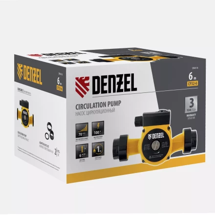 Циркуляционный насос CP32-6, напор 6 м, 70 л/мин, 1 м кабель, монт. длина 180 мм Denzel 99414 купить в Кургане