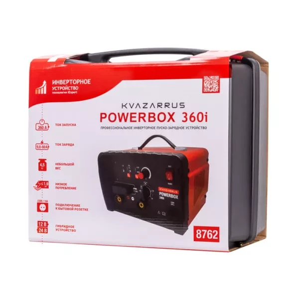Инверторное пуско-зарядное устройство KVAZARRUS PowerBox 360i, таймер, пластиковый кейс купить в Кургане