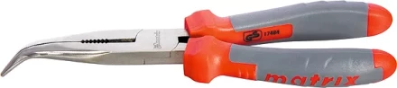 Длинногубцы изогнутые 200мм двухкомпонентные рукоятки MATRIX PROFESSIONAL 17404 купить в Кургане
