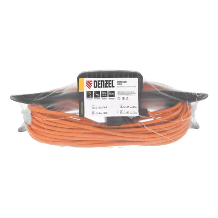 Удлинитель-шнур силовой Denzel Garden Series 37404, б/з, ПВС, 20м, 1 розетка, 2 x 1,5 мм, 3 м купить в Кургане