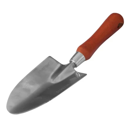 Совок садовый из нержавеющей стали с деревянной рукояткой  320мм Кратон 5 10 05 001 купить в Кургане