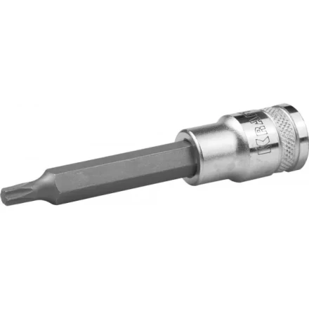 Торцовая бита-головка KRAFTOOL &quot;INDUSTRIE QUALITAT&quot;, удлиненная, материал S2, TORX, сатинированная, 1/2&quot;, Т30 27906-30_z01 купить в Кургане