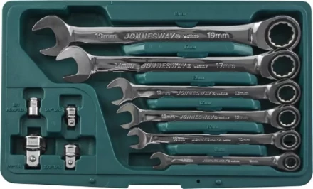 Набор ключей комбинированных трещеточных  8-19мм  адаптеры 10предметов Jonnesway W45110S 48879 купить в Кургане