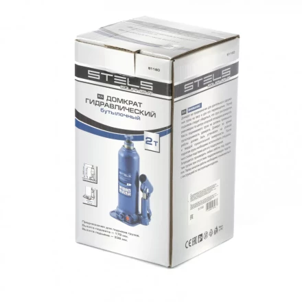 Домкрат гидравлический бутылочный 2 т h подъема 178-338 мм Stels 51160 купить в Кургане