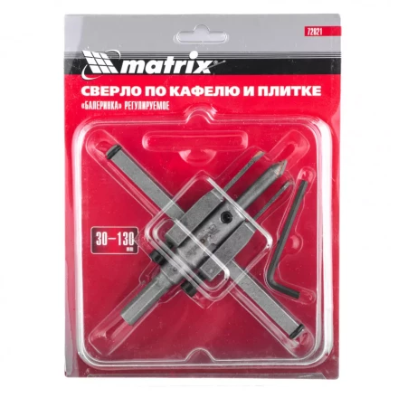 Сверло по кафелю и плитке регулируемое "Балеринка" 30-130 мм Matrix 72821 купить в Кургане