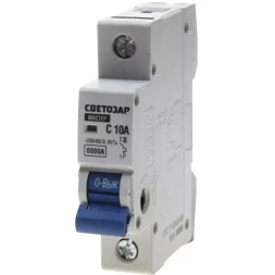 Выключатель автоматический СВЕТОЗАР 1-полюсный, 10 A, "C", откл. сп. 6 кА, 230 / 400 В SV-49061-10-C