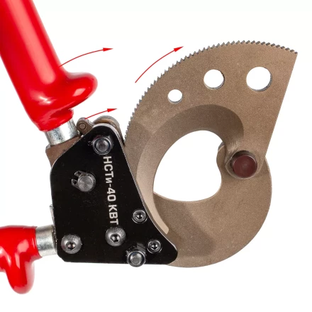 Секторные ножницы диэлектрические КВТ НСТи-40 для резки кабелей до 40 мм, проводов АС со стальным сердечником и прутков из низкоуглеродистой стали (84395) купить в Кургане