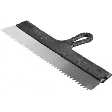 Шпатель ЗУБР "МАСТЕР" ФАСАДНЫЙ, нержавеющее полотно, 450мм, зуб 6х6мм 10078-45-06 купить в Кургане