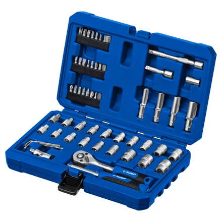 ЗУБР А-57, 57 предм., (1/4), универсальный набор инструмента, Профессионал (27671-H57) купить в Кургане