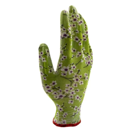 Перчатки садовые из полиэстера с нитрильным обливом, MIX цветов, M Palisad 67864 купить в Кургане