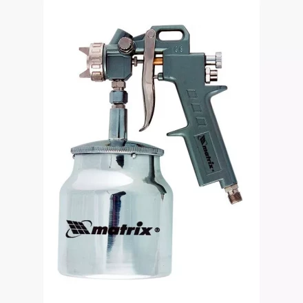Пневматический краскопульт с нижним бачком V=1,0 л + сопла  диаметром 1.2, 1.5 и 1.8 мм  MATRIX 57316 купить в Кургане