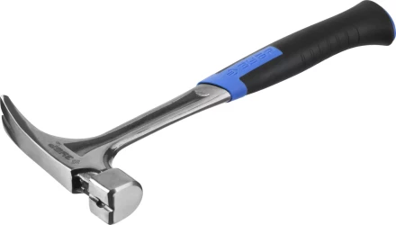 Молоток-гвоздодер ЗУБР "ПРОФЕССИОНАЛ" цельнокованый с магнитом и двухкомпонентной рукояткой, 580г 20258-580 купить в Кургане