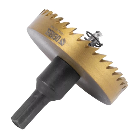 Коронка по металлу HSS, 63 мм, нитридтитановое покрытие Denzel 724120 купить в Кургане