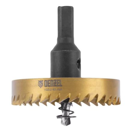 Коронка по металлу HSS, 63 мм, нитридтитановое покрытие Denzel 724120 купить в Кургане