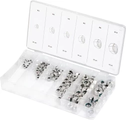 Набор гаек М5х0,8 М6х0,5 М6х1 М8х1,25 М10х1,25 М12х1,5 мм 150 предм ШУРУПЬ 48140