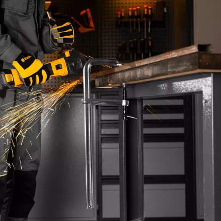 Струбцина F-образная Denzel 20471, 100x400мм, кованая купить в Кургане