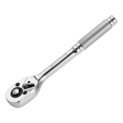 Ключ-трещотка 1/4&quot;, 45 зубьев, цельнометаллический, с быстрым сбросом, CrV, хром// Сибртех 14014